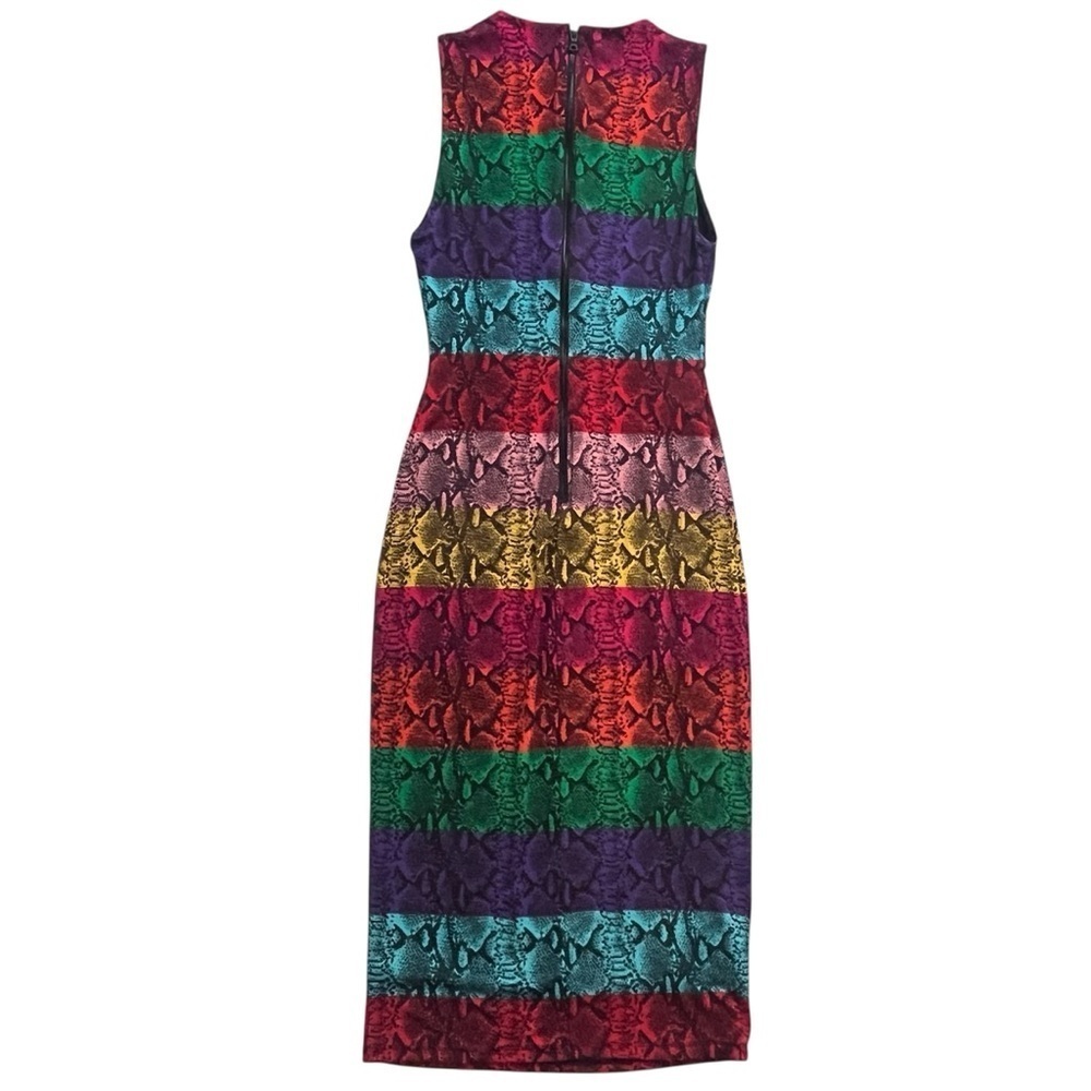 Alice + Olivia Delora Snake Print Stripe Sheath Dress Size 0 - Picture 7 of 12